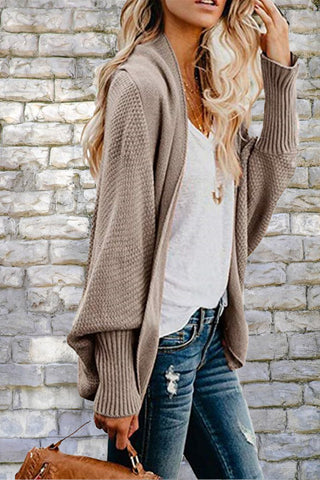 Open Front Dolman Sleeve Longline Cardigan Divacious