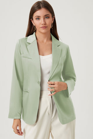 Long Sleeve Lapel Collar Blazer Divacious