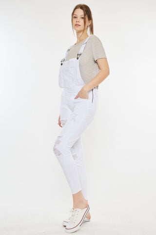 Kancan Distressed Skinny Denim Overalls Divacious