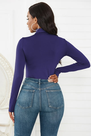 Turtleneck Long Sleeve Bodysuit Divacious