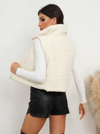 Zip-Up Collared Vest Trendsi