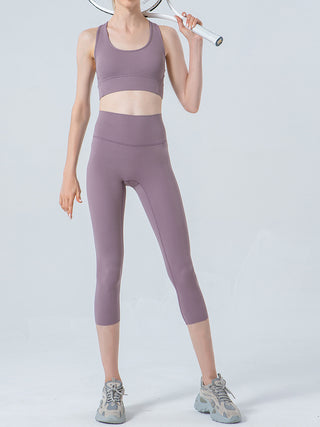 Wide Waistband Cropped Sports Leggings Trendsi