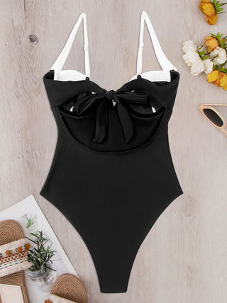 Tied Adjustable Strap One-Piece Swimwear Divacious