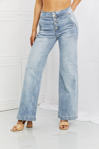 Full Size Luisa Wide Flare Jeans Divacious