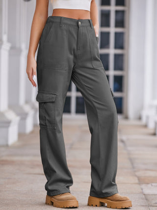 Straight Denim Cargo Pants - Divacious