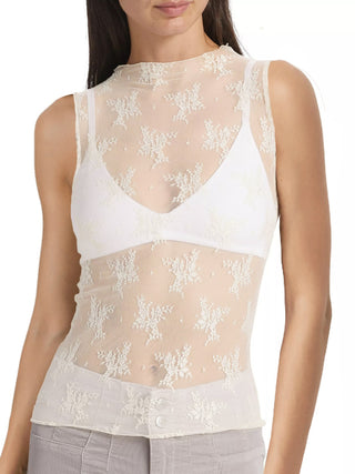 Lace Mock Neck Top - Divacious