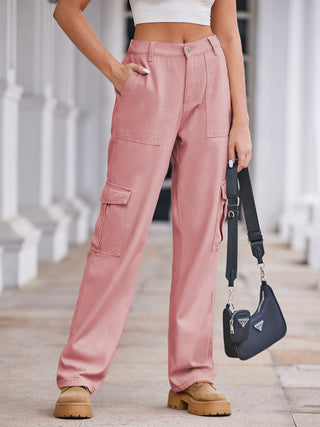 Straight Denim Cargo Pants - Divacious