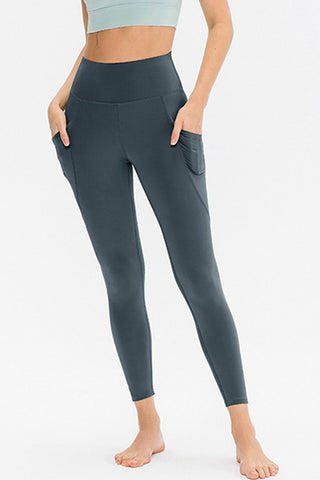 Slim Fit Long Active Leggings with Pockets Trendsi