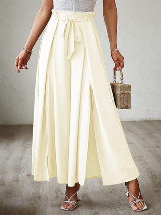 Tied Slit Wide Leg Pants Divacious