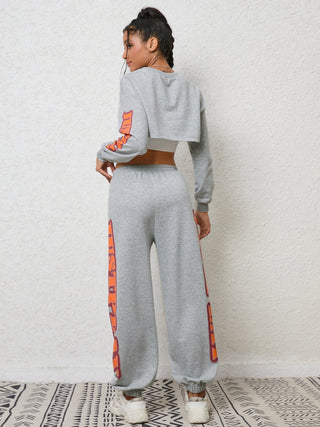 Cropped Sweatshirt and Sweatpants Set Trendsi