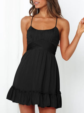 Tied Crisscross Scoop Neck Cami Dress - Divacious