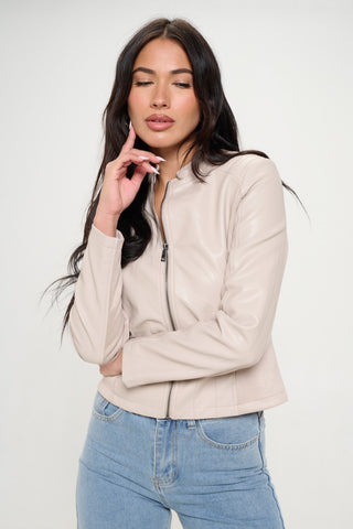 Coalition LA Zip Up Vegan Moto Jacket Trendsi