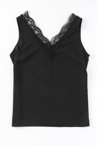 Lace Detail V-Neck Tank Divacious