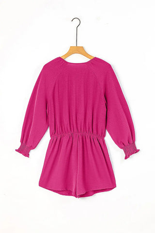 Tied Flounce Sleeve Plunge Romper Divacious