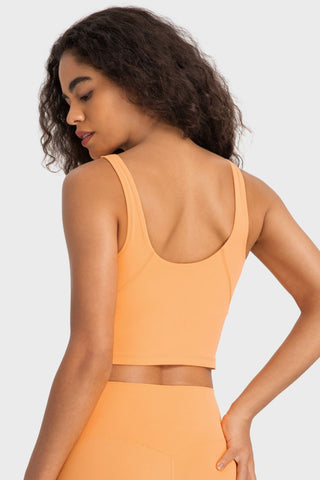 Millennia Deep V-Neck Crop Sports Bra Trendsi