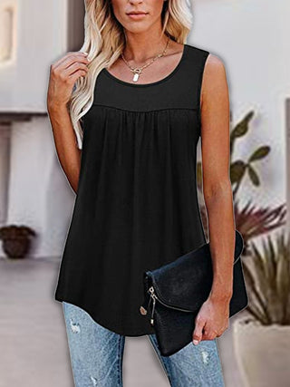 Round Neck Wide Strap Tank Divacious