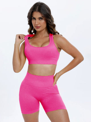 Scoop Neck Wide Strap Top and Shorts Active Set Trendsi