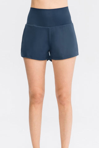 Wide Waistband Sports Shorts with Pockets Divacious