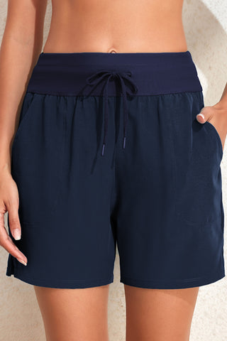 Drawstring Swim Shorts with Pockets Divacious