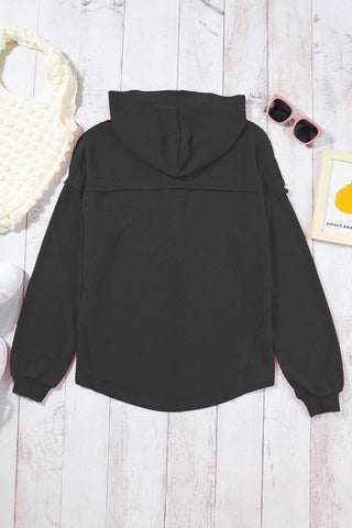 Pocketed Dropped Shoulder Long Sleeve Hoodie Divacious