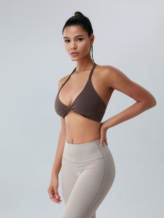 Twisted Halter Neck Active Bra Trendsi