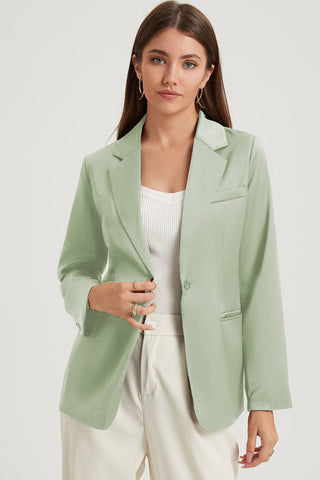 Long Sleeve Lapel Collar Blazer Divacious