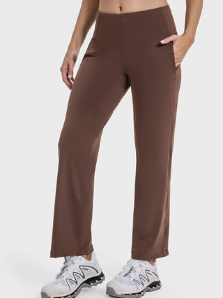 Millennia Pocketed High Waist Active Pants Trendsi