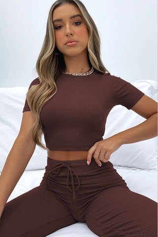 Round Neck Short Sleeve Top and Pants Set Trendsi