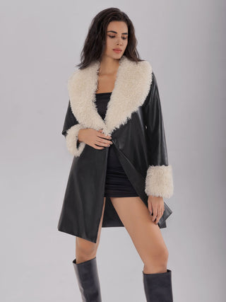 Fuzzy Long Sleeve Longline Coat - Divacious