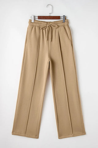 Drawstring Wide Leg Pants with Pockets - Divacious