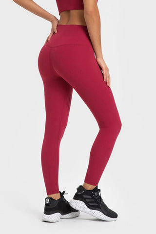 Millennia Highly Stretchy Wide Waistband Yoga Leggings Trendsi