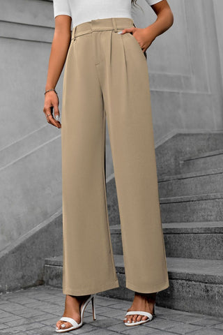 Pocketed High Waist Pants Divacious