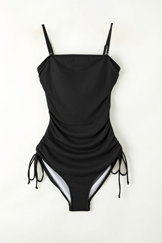 Drawstring Spaghetti Strap One-Piece Swimwear Divacious