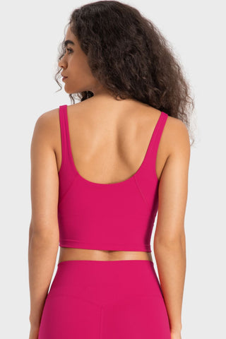 Millennia Deep V-Neck Crop Sports Bra Trendsi