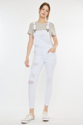 Kancan Distressed Skinny Denim Overalls Divacious