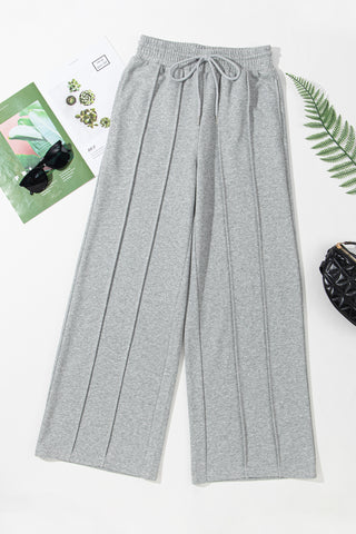 Drawstring Wide Leg Active Pants Trendsi