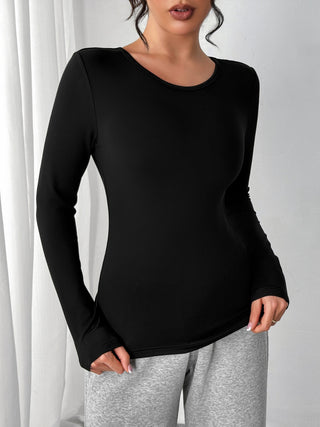 Round Neck Long Sleeve T-Shirt - Divacious