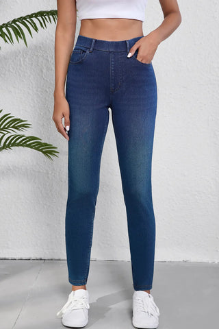 High Waist Skinny Jeans with Pockets Divacious