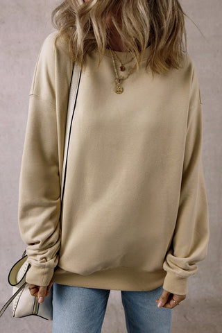 Round Neck Long Sleeve Sweatshirt Divacious