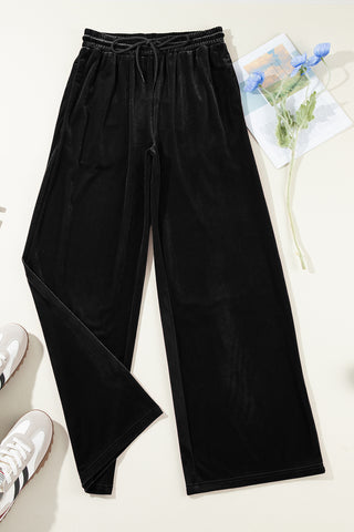 Drawstring Wide Leg Active Pants Trendsi