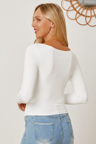 Ruched Long Sleeve T-Shirt Divacious