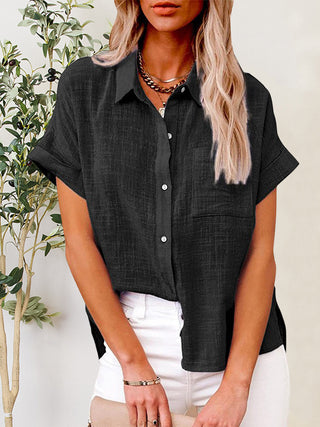 Button Up Short Sleeve Shirt Divacious