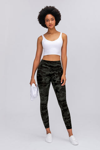 Millennia Wide Seamless Band Waist Sports Leggings Trendsi