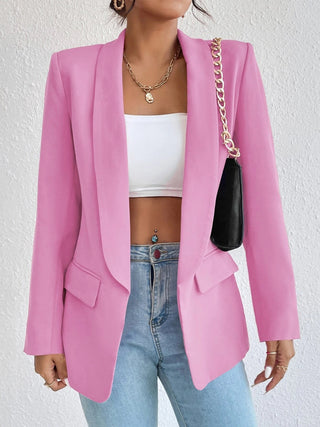 Shawl Collar Long Sleeve Blazer Divacious