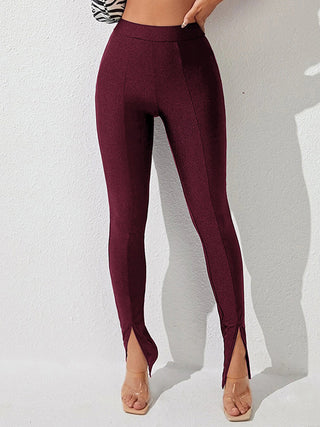 High Waist Slit Skinny Pants Divacious