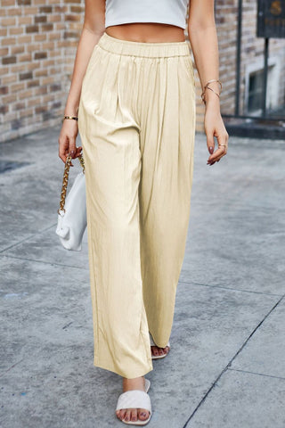 Elastic Waist Wide Leg Pants Divacious