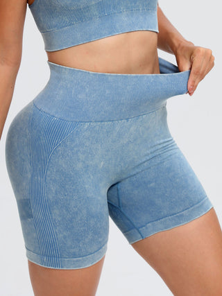 Washed High Waist Active Shorts Divacious