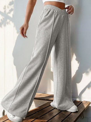 Elastic Waist Wide Leg Pants Divacious