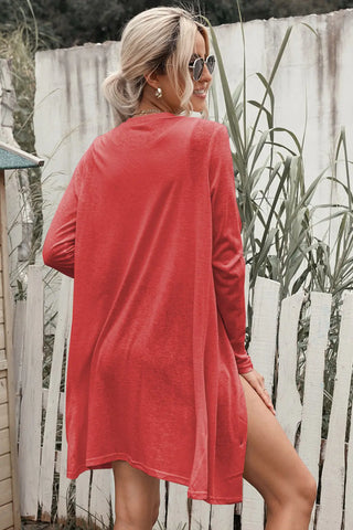 Button Up Long Sleeve Cover Up Divacious