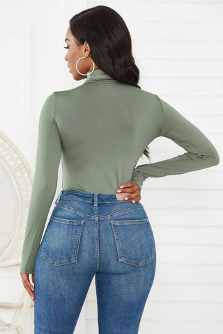 Turtleneck Long Sleeve Bodysuit Divacious